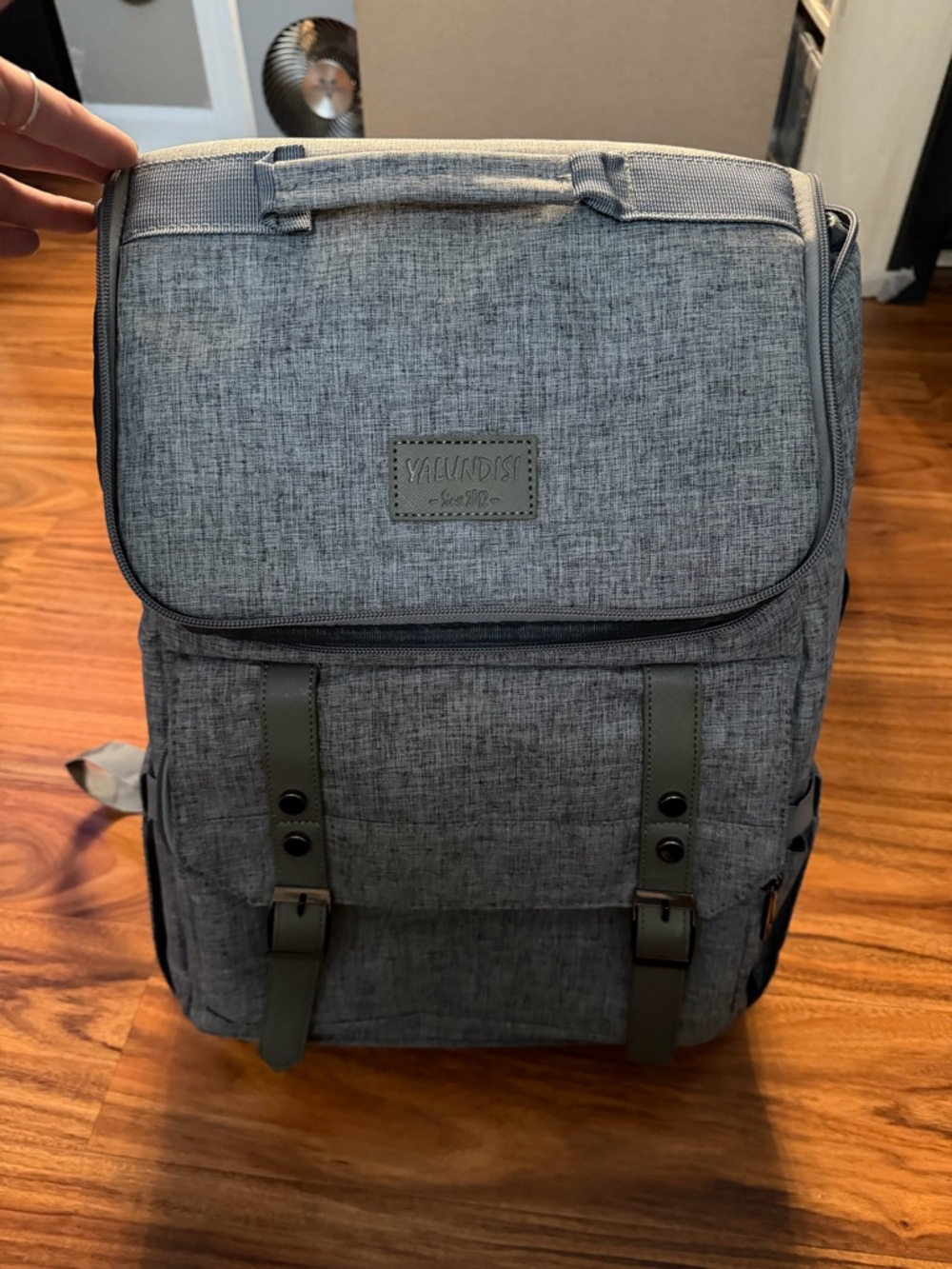 Men's Gray Backpack - Classic Travel & Work Bag